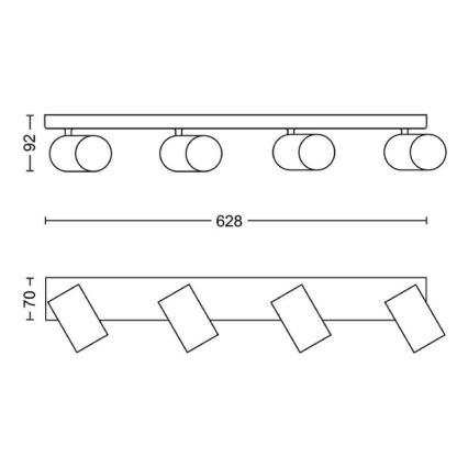 Philips - Точечный светильник 4xGU10/5,5W/230V
