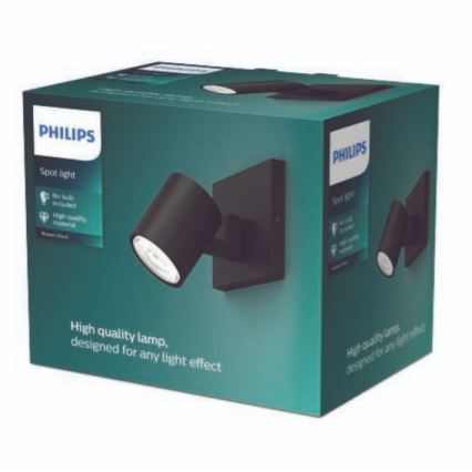Philips - Точечный светильник RUNNER 1xGU10/20W/230V черный