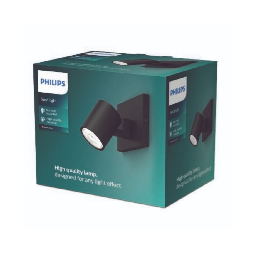 Philips - Точечный светильник RUNNER 1xGU10/20W/230V черный