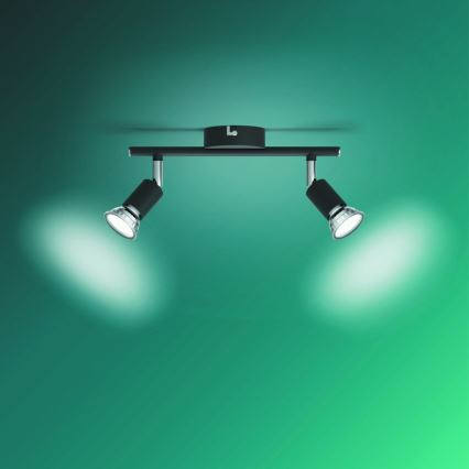 Philips - Точечный светильник 2xGU10/50W/230V черный