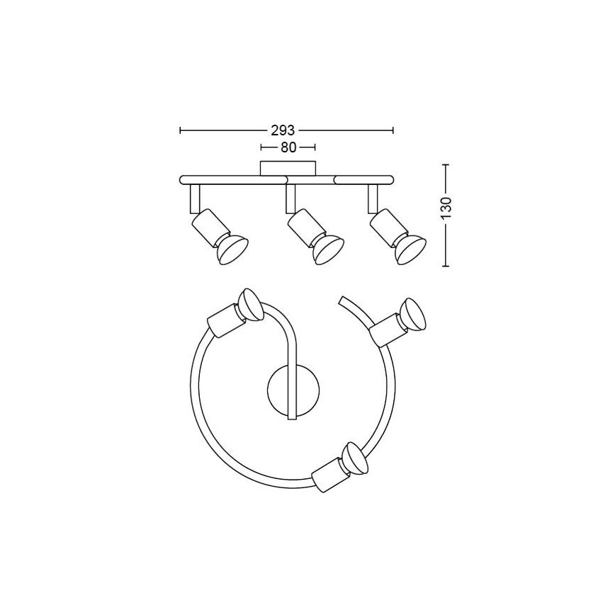 Philips - Точечный светильник 3xGU10/50W/230V белый