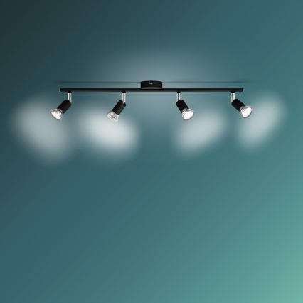 Philips - Точечный светильник 4xGU10/50W/230V черный