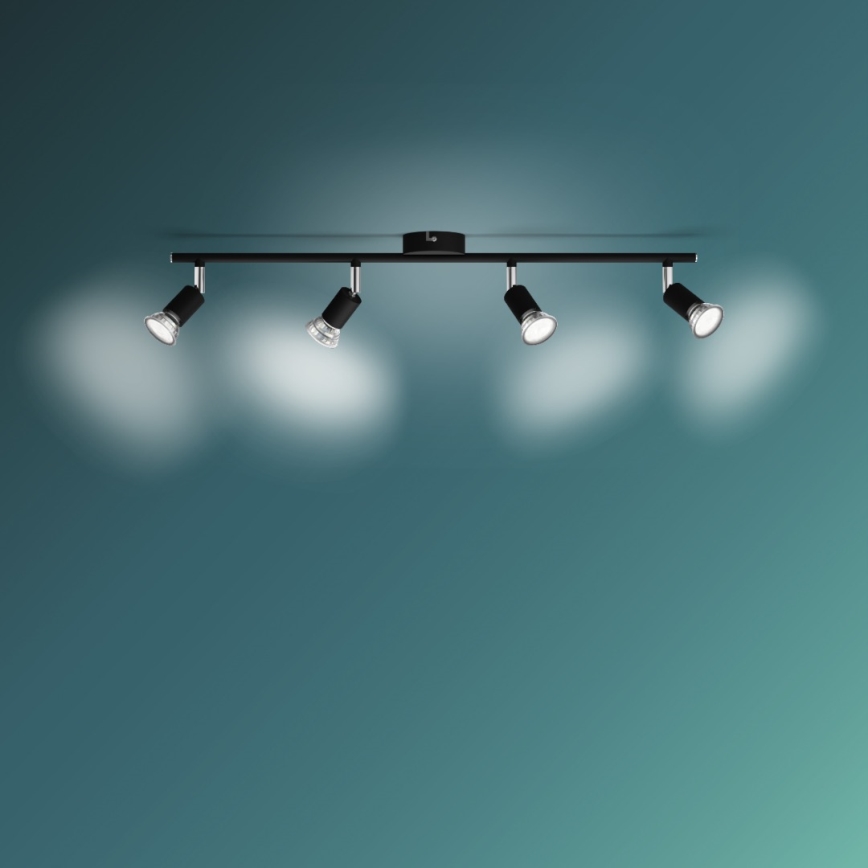 Philips - Точечный светильник 4xGU10/50W/230V черный