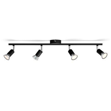 Philips - Точечный светильник 4xGU10/50W/230V черный