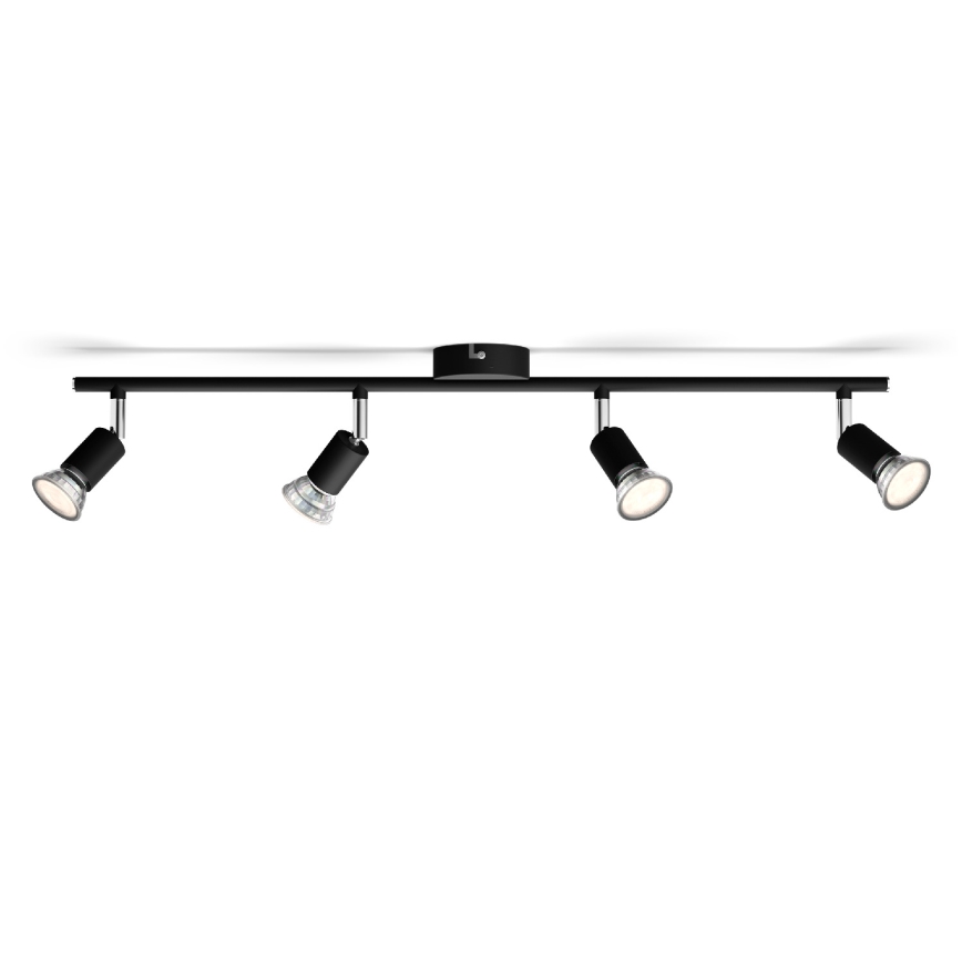 Philips - Точечный светильник 4xGU10/50W/230V черный