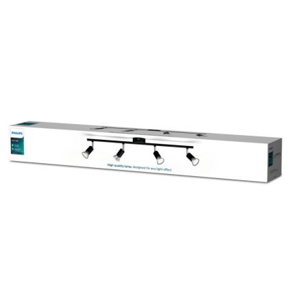 Philips - Точечный светильник 4xGU10/50W/230V черный