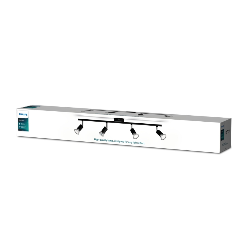 Philips - Точечный светильник 4xGU10/50W/230V черный