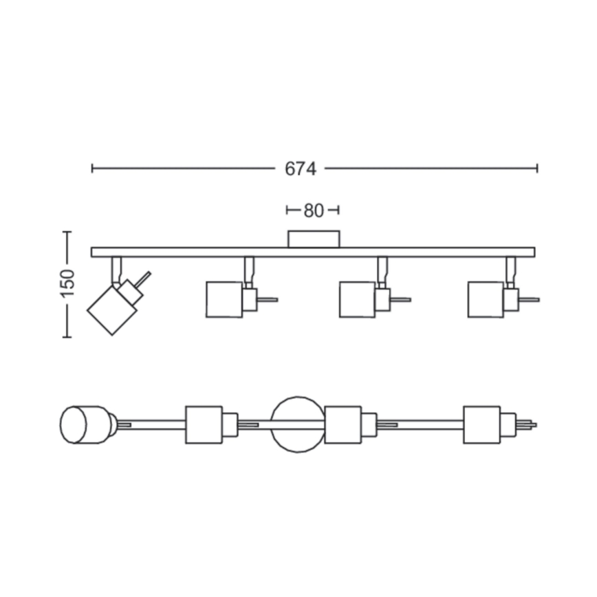 Philips - Точечный светильник 4xGU10/35W/230V белый