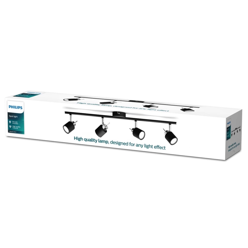 Philips - Точечный светильник 4xGU10/35W/230V черный