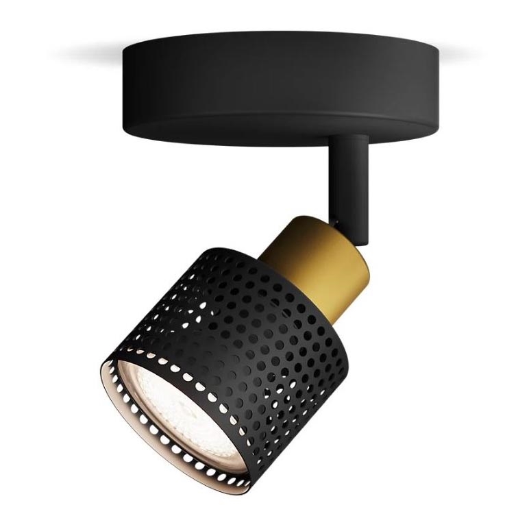 Philips - Точечный светильник NIALL 1xGU10/5W/230V черный/латунь