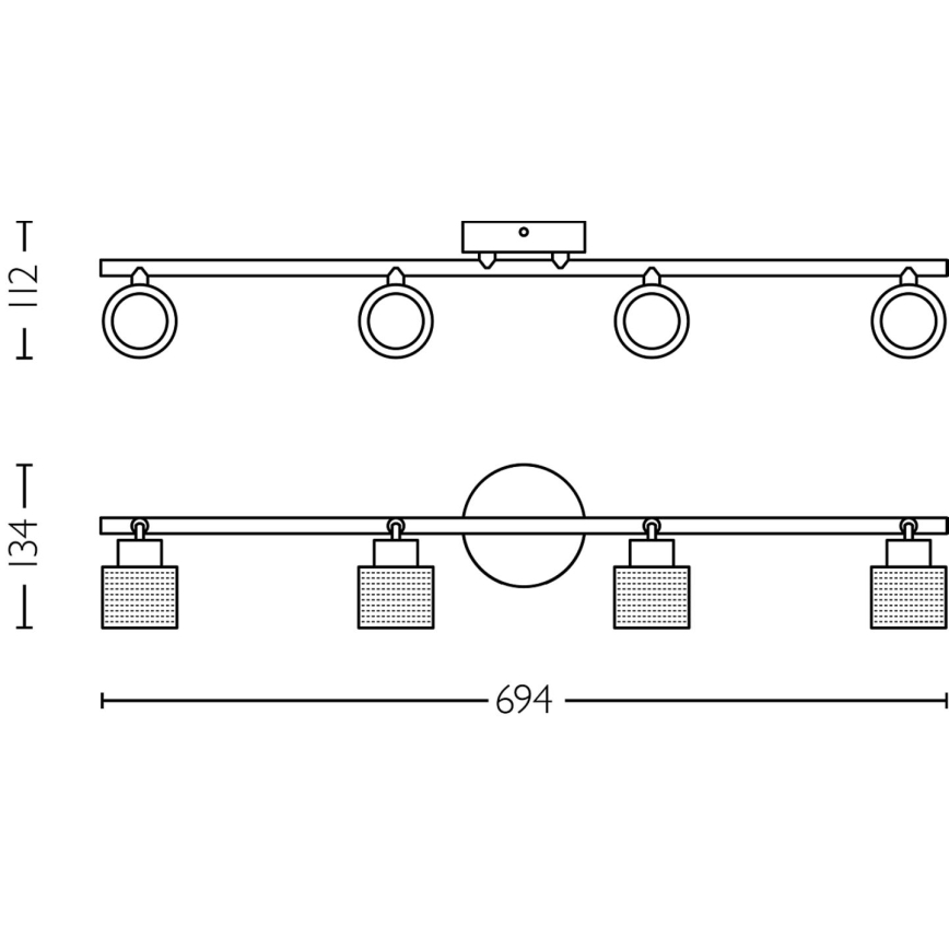 Philips - Точечный светильник NIALL 4xGU10/5W/230V черный/латунь