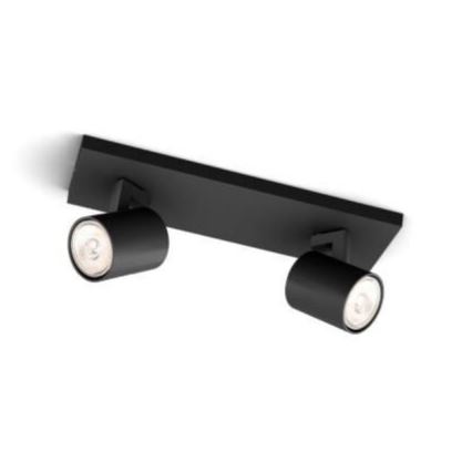 Philips - Точечный светильник RUNNER 2xGU10/20W/230V черный