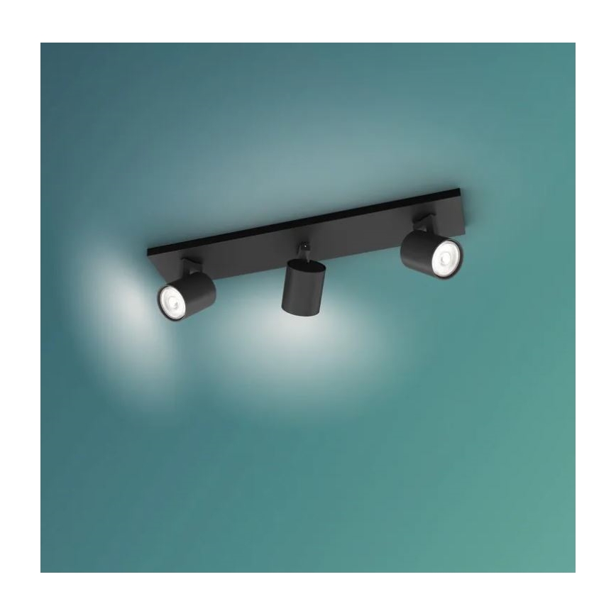 Philips - Точечный светильник RUNNER 3xGU10/20W/230V черный