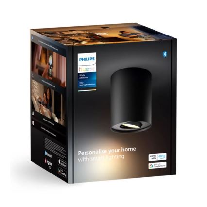 Philips - Точковий LED світильник з регулюванням яскравості Hue PILLAR 1xGU10/4,2W/230V 2200-6500K чорний