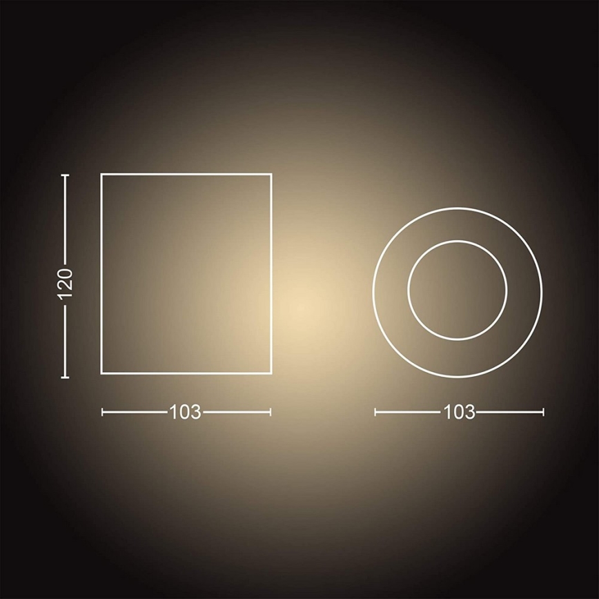 Philips - Точковий LED світильник з регулюванням яскравості Hue PILLAR 1xGU10/4,2W/230V 2200-6500K + пульт дистанційного керування білий