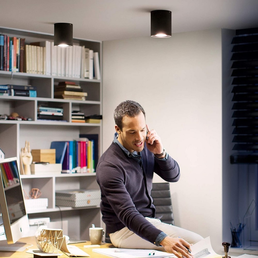 Philips - Точковий LED світильник з регулюванням яскравості Hue PILLAR 1xGU10/4,2W/230V 2200-6500K + пульт дистанційного керування чорний