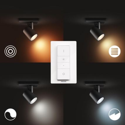 Philips - Точковий LED світильник з регулюванням яскравості Hue RUNNER 1xGU10/4,2W/230V 2200-6500K + пульт дистанційного керування чорний
