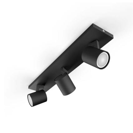 Philips - Точковий LED світильник з регулюванням яскравості Hue RUNNER 3xGU10/4,2W/230V 2200-6500K + пульт дистанційного керування чорний