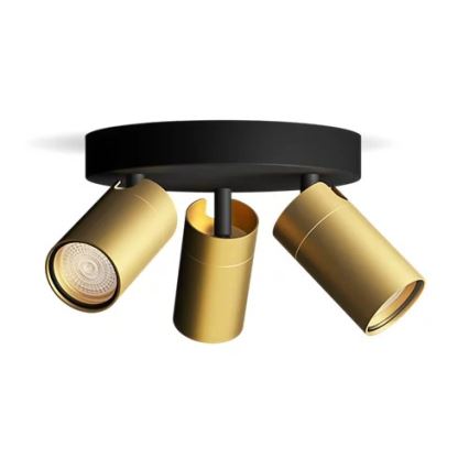 Philips - Точковий світильник для ванної кімнати IDRIS 3xGU10/5W/230V IP44 чорний/золотий