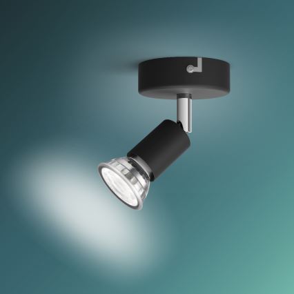 Philips - Точковий світильник 1xGU10/50W/230V чорний