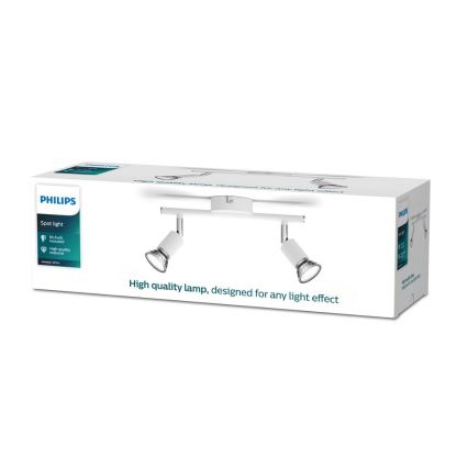 Philips - Точковий світильник 2xGU10/50W/230V білий