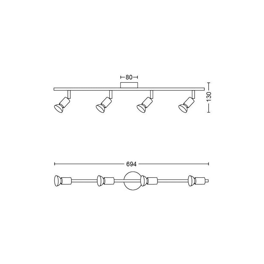 Philips - Точковий світильник 4xGU10/50W/230V білий