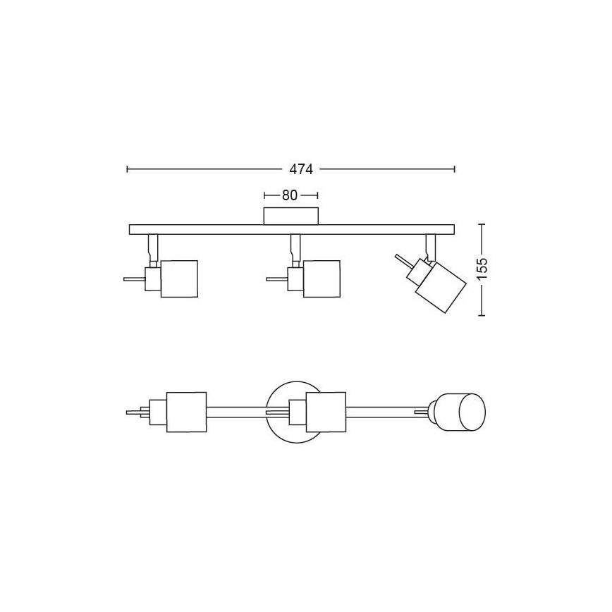 Philips - Точковий світильник 3xGU10/35W/230V білий