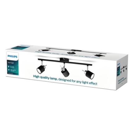 Philips - Точковий світильник 3xGU10/35W/230V чорний