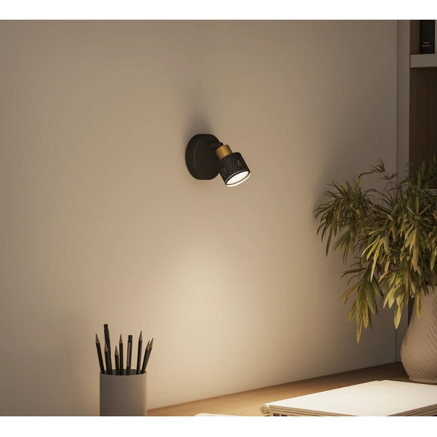 Philips - Точковий світильник NIALL 1xGU10/5W/230V чорний/латунь