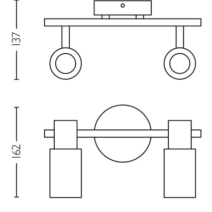 Philips - Точковий світильник PALMS 2xE14/25W/230V