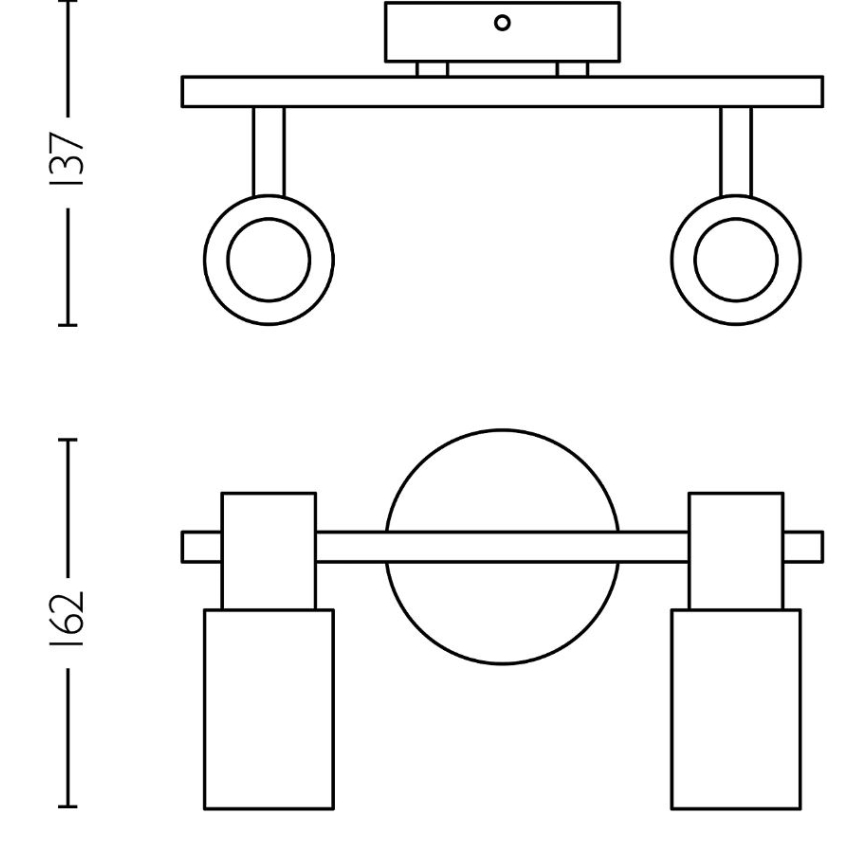 Philips - Точковий світильник PALMS 2xE14/25W/230V