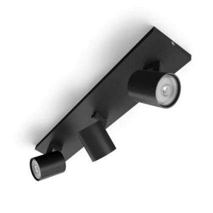 Philips - Точковий світильник RUNNER 3xGU10/20W/230V чорний