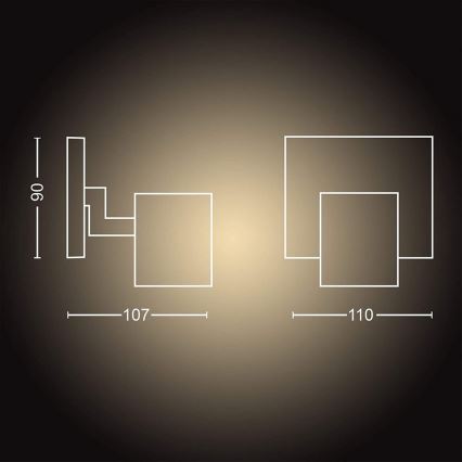 Philips - Точковий LED світильник з регулюванням яскравості Hue RUNNER 1xGU10/4,2W/230V 2200-6500K + пульт дистанційного керування білий