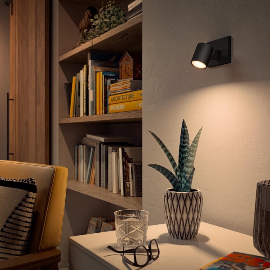 Philips - Точковий LED світильник з регулюванням яскравості Hue RUNNER 1xGU10/4,2W/230V 2200-6500K + пульт дистанційного керування чорний