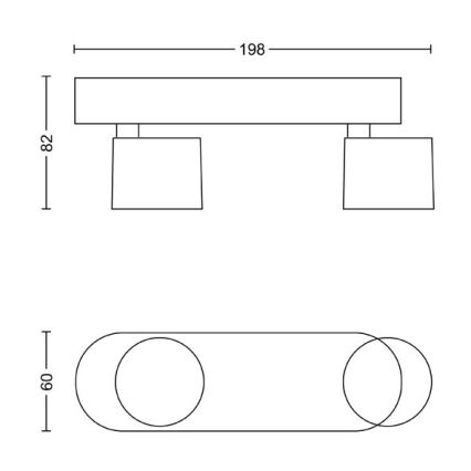Philips - Точковий LED світильник з регулюванням яскравості 2xLED/4,5W/230V