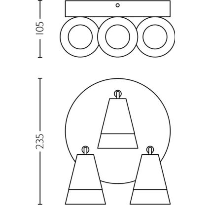 Philips - Точковий світильник CLEFT 3xGU10/5W/230V