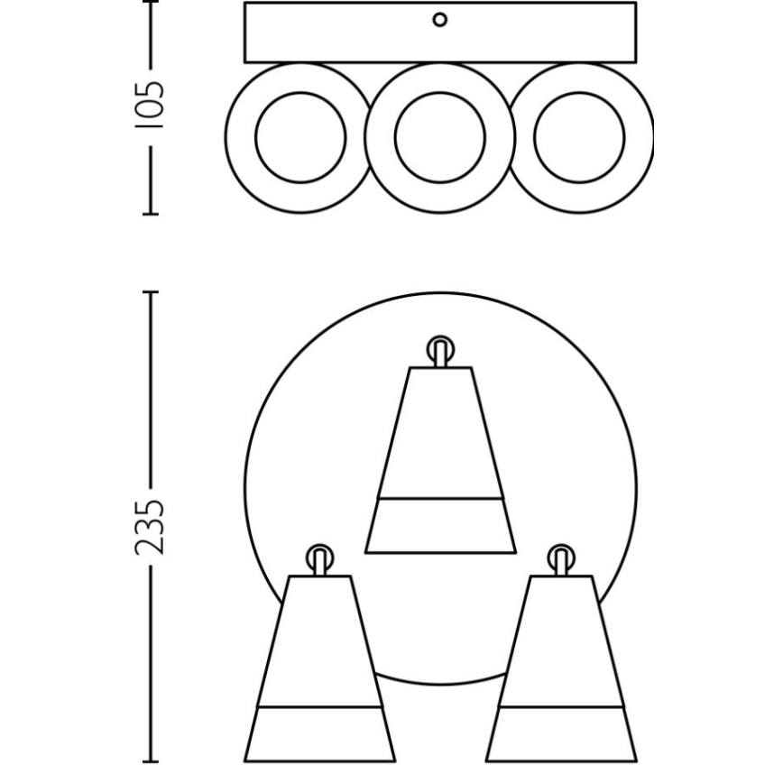 Philips - Точковий світильник CLEFT 3xGU10/5W/230V