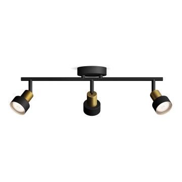 Philips - Точковий світильник CONDUIT 3xGU10/5W/230V чорний/латунь
