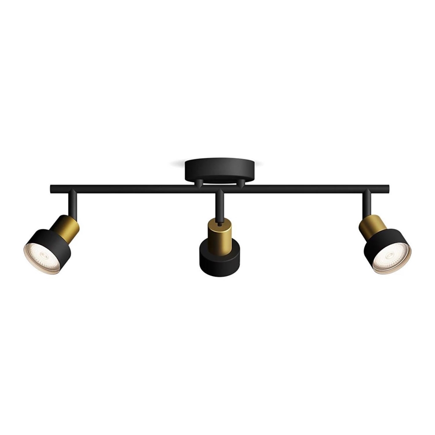 Philips - Точковий світильник CONDUIT 3xGU10/5W/230V чорний/латунь