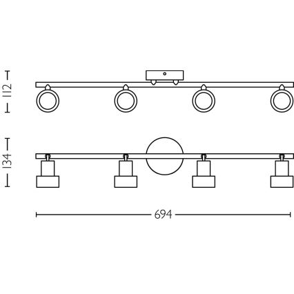 Philips - Точковий світильник CONDUIT 4xGU10/5W/230V чорний/латунь