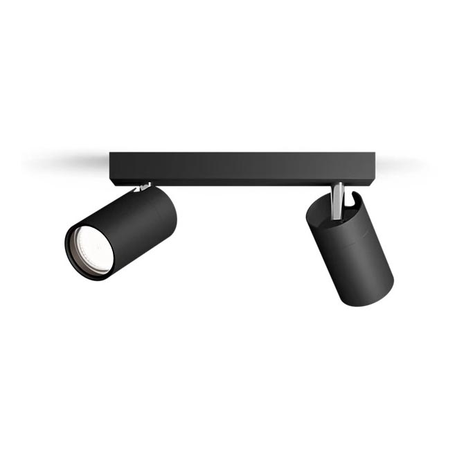 Philips - Точковий світильник для ванної кімнати IDRIS 2xGU10/5W/230V IP44 чорний