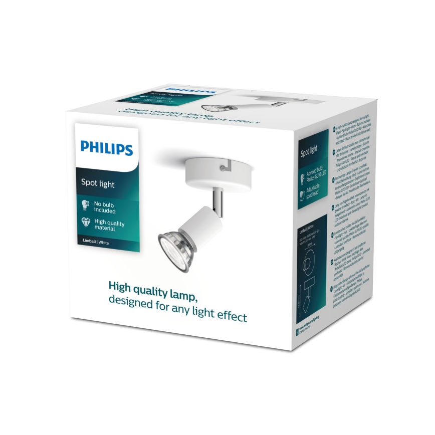 Philips - Точковий світильник 1xGU10/50W/230V білий