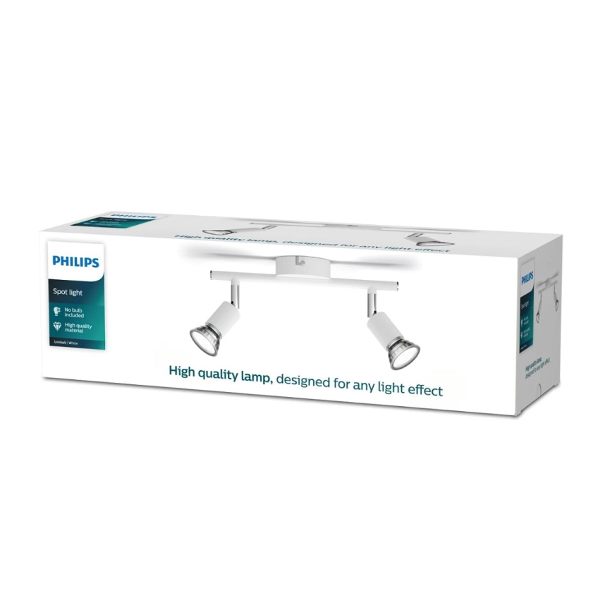 Philips - Точковий світильник 2xGU10/50W/230V білий