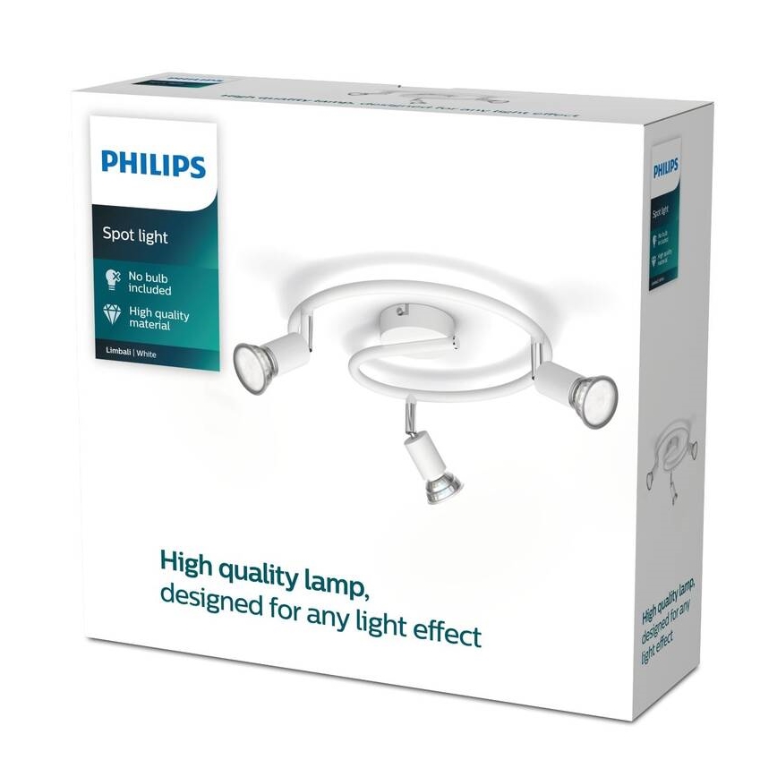 Philips - Точковий світильник 3xGU10/50W/230V білий