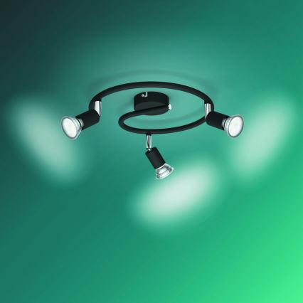 Philips - Точковий світильник 3xGU10/50W/230V чорний