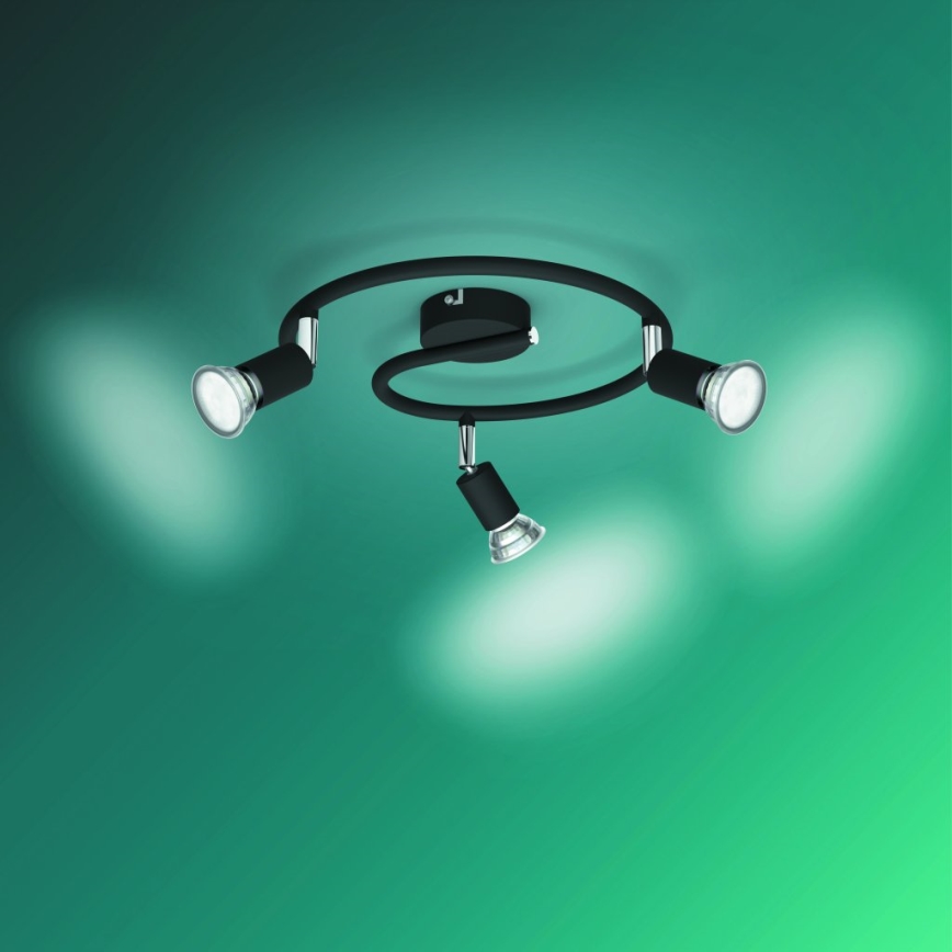 Philips - Точковий світильник 3xGU10/50W/230V чорний
