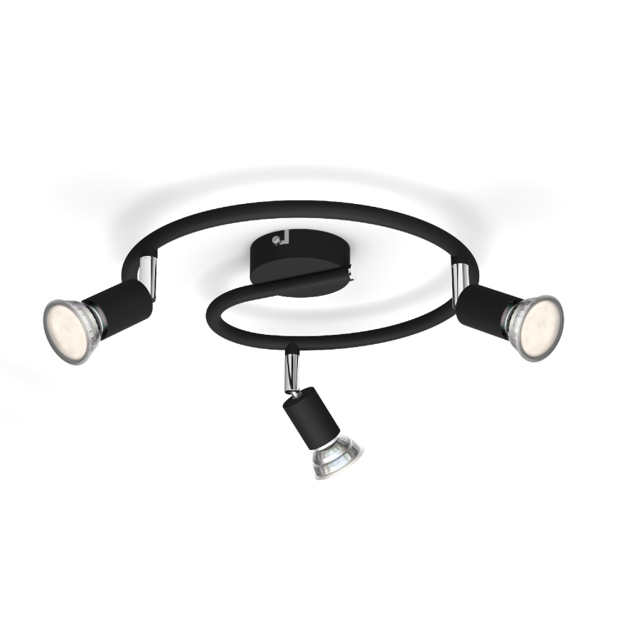 Philips - Точковий світильник 3xGU10/50W/230V чорний