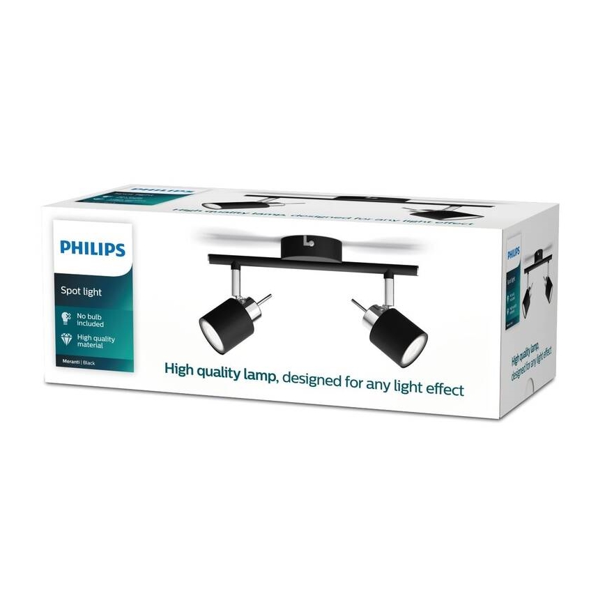 Philips - Точковий світильник 2xGU10/35W/230V чорний