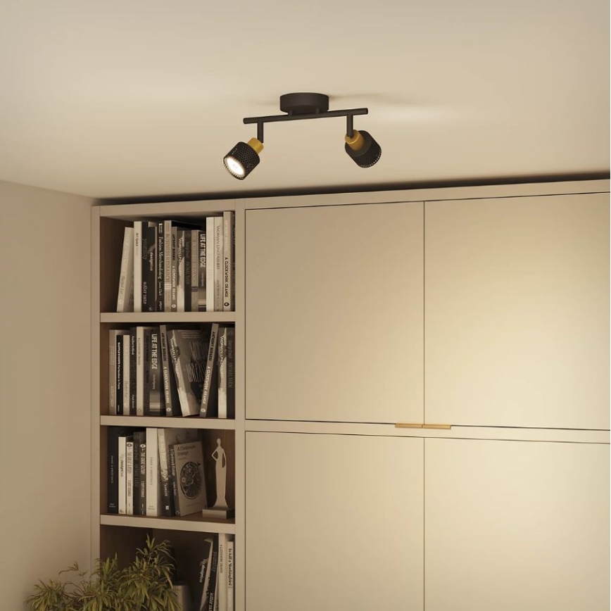 Philips - Точковий світильник NIALL 2xGU10/5W/230V чорний/латунь