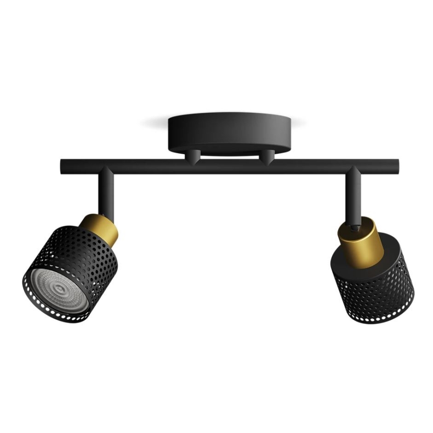 Philips - Точковий світильник NIALL 2xGU10/5W/230V чорний/латунь